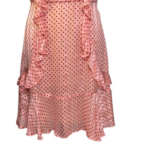 Monique Lhullier Pink Polka Dot Ruffle Mini Dress | Size 8 - Picture 9 of 13